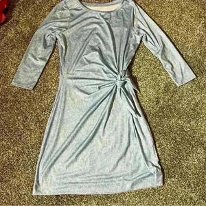 Women’s Vineyard Vines Blue/White Side Tie Dress 3/4 Sleeve Round Neck XS